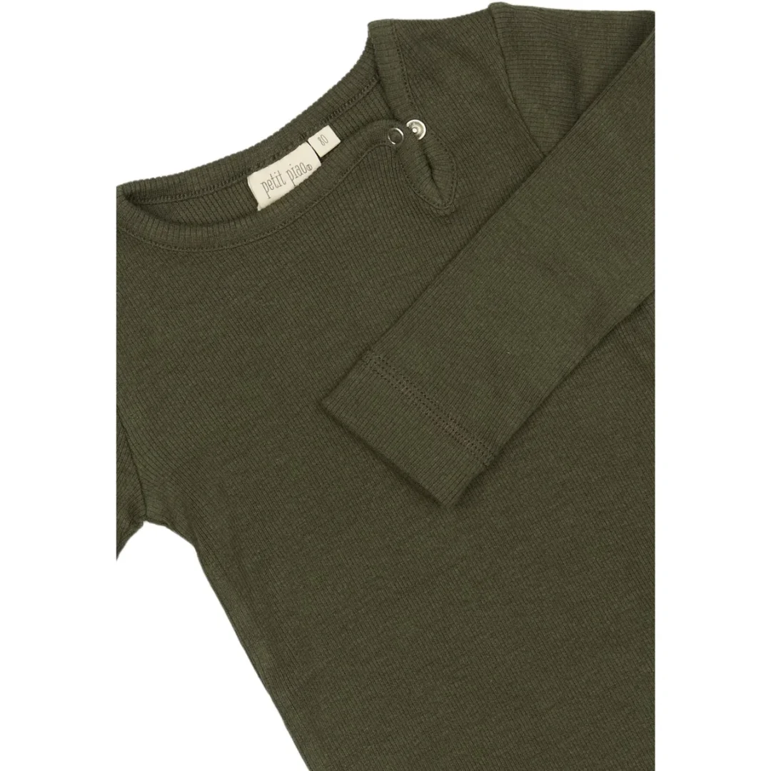 Body L/S Modal green leaf