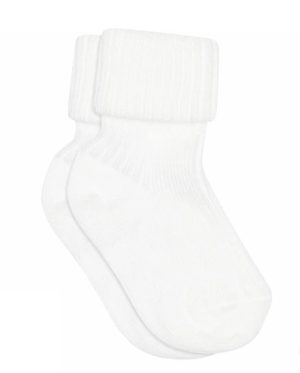 MP cotton rib baby socks - White