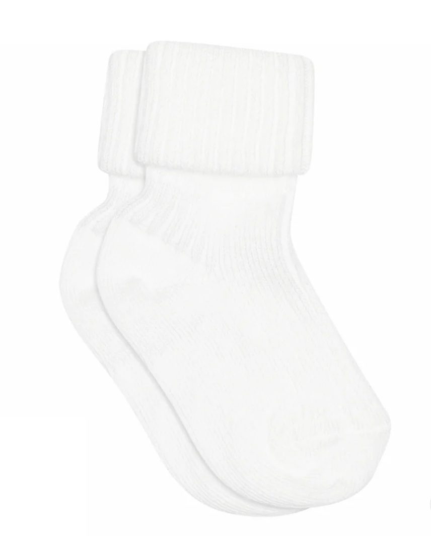 MP cotton rib baby socks - White