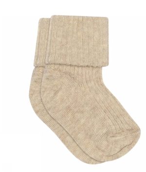 MP  cotton rib baby socks- Beige Melange