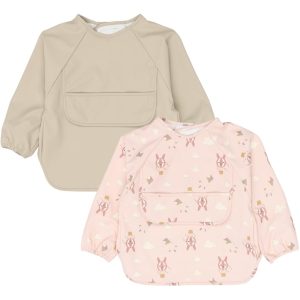 Sleeve bib 2 pk. Little flyers Ash Rose