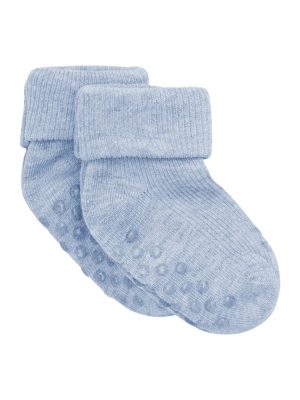 Minymo - Baby rib sock w. ABS (2-pack)  winter sky