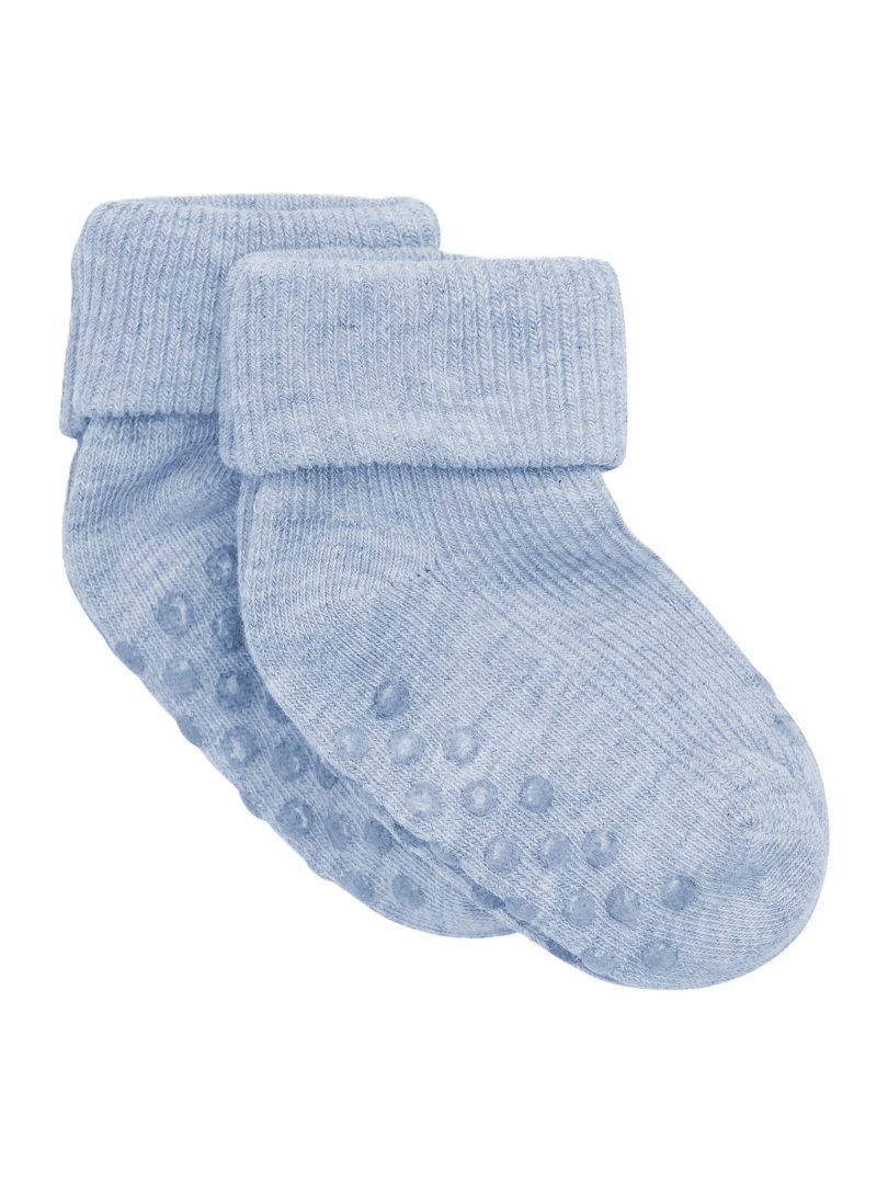 Minymo - Baby rib sock w. ABS (2-pack) winter sky
